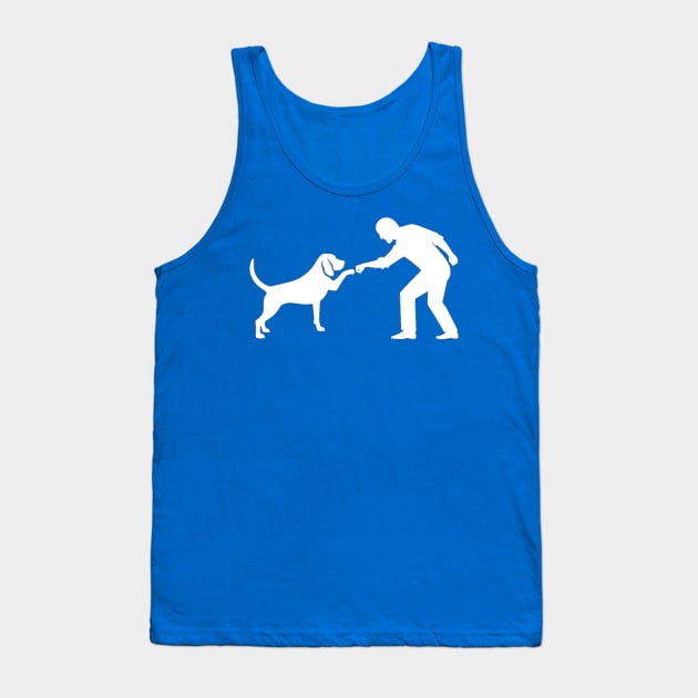Fist bump between man and dog Tank Top by NebulaWave